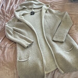 Zara Cream Hooded Long Cardigan